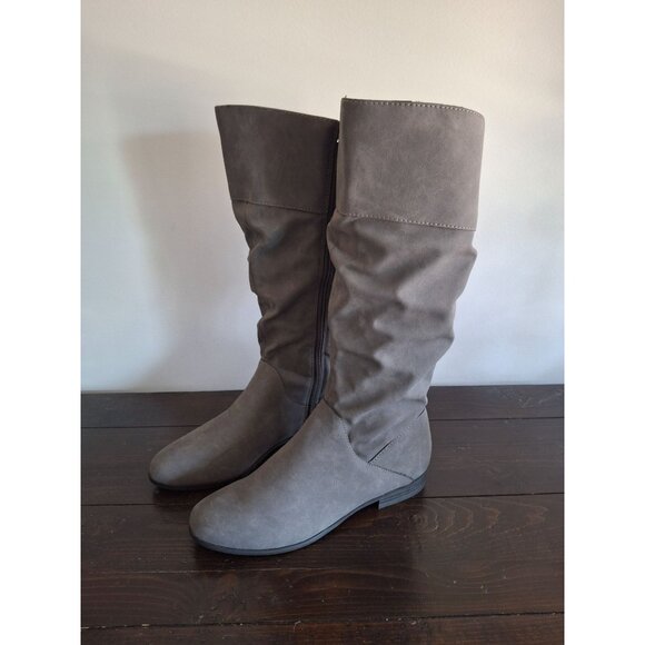 Style & Co Gray Kelimae Scrunched Riding Boots/NWOB, Sz. 8.5M - Picture 1 of 10